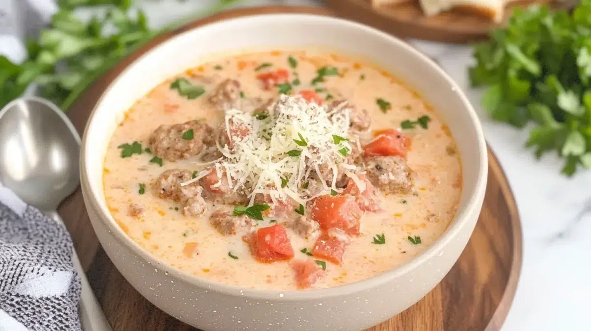 Creamy Parmesan Italian Sausage Soup Recipe