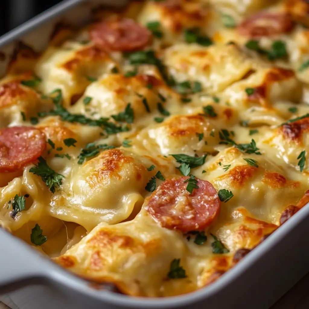 Pierogi Casserole with Kielbasa 