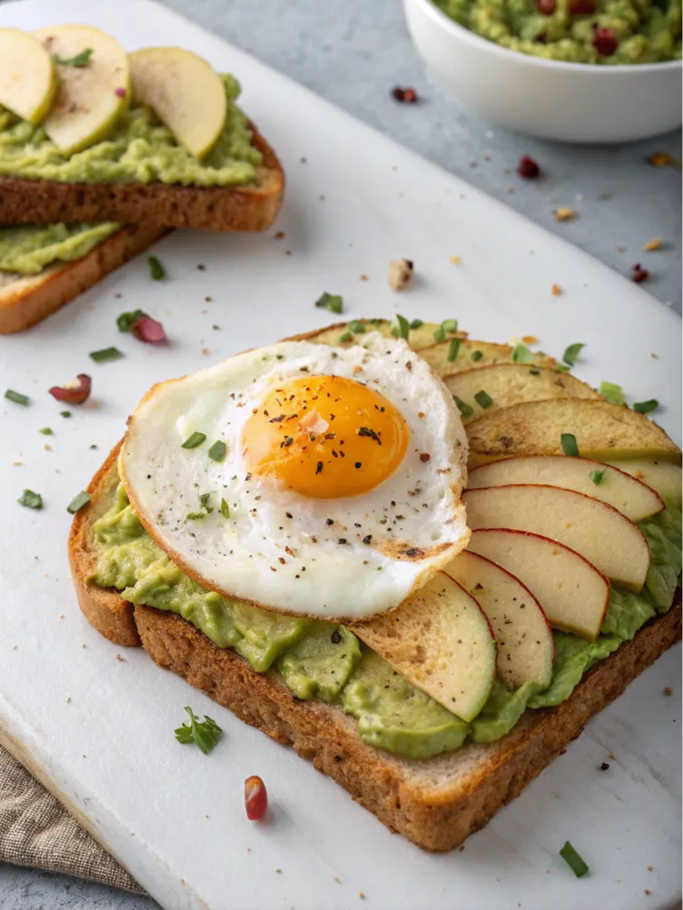 Avocado Toast Recipe with Egg and Apples