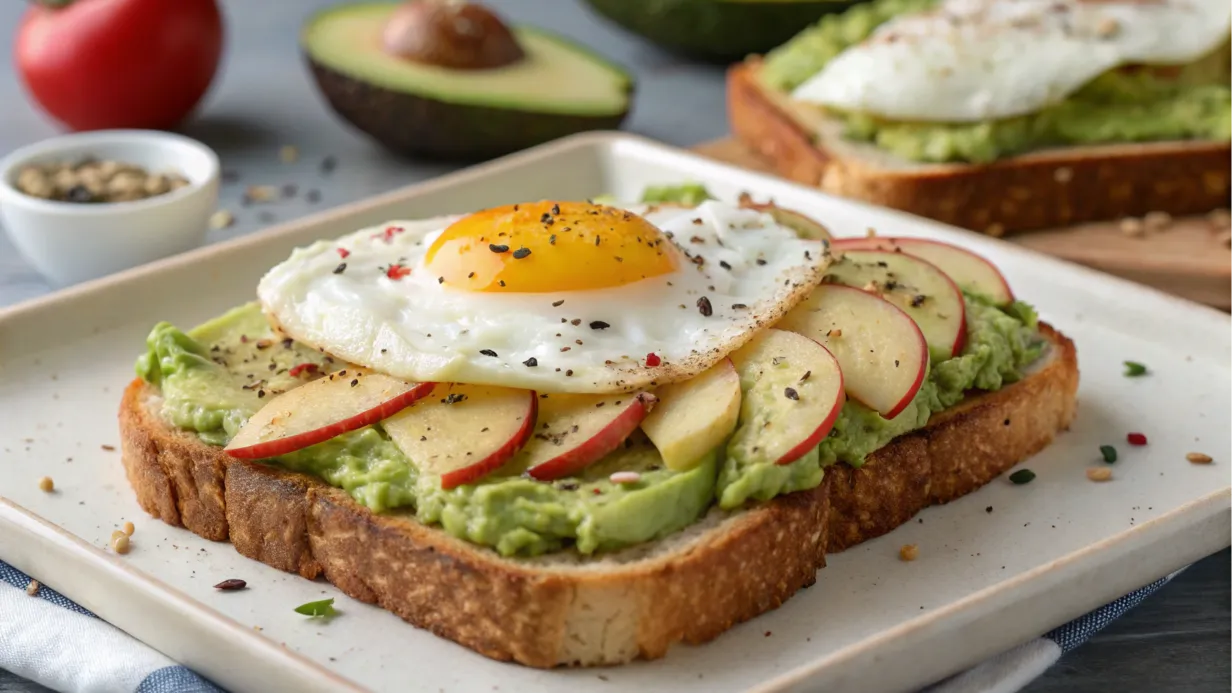 Avocado Toast Recipe with Egg and Apples