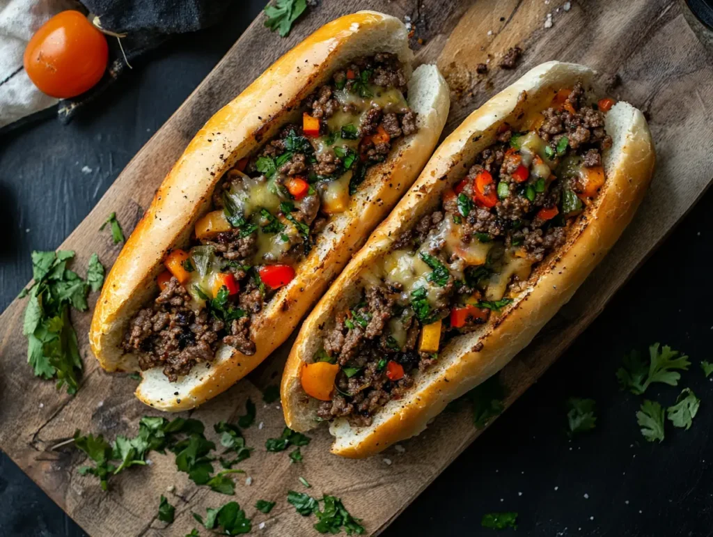 Ground Beef Philly Cheesesteak