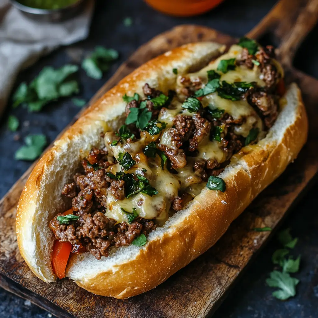 Ground Beef Philly Cheesesteak recipe