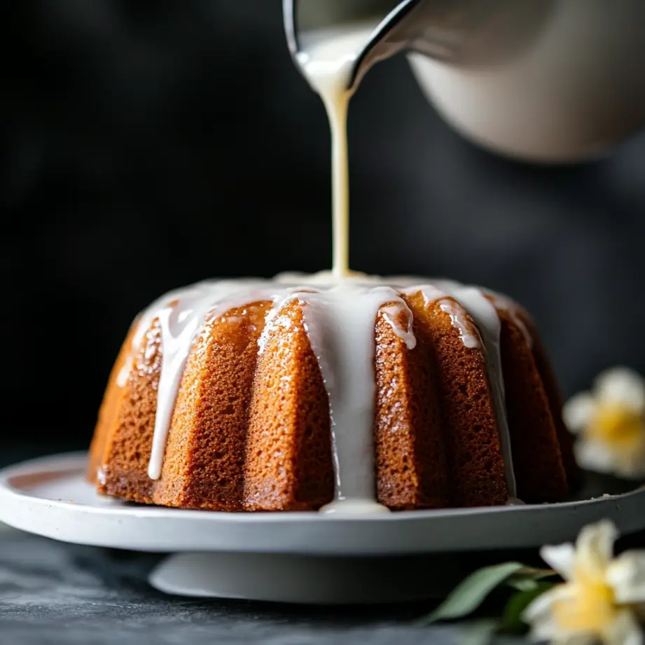 German Chocolate Pecan Pound Cake preparation