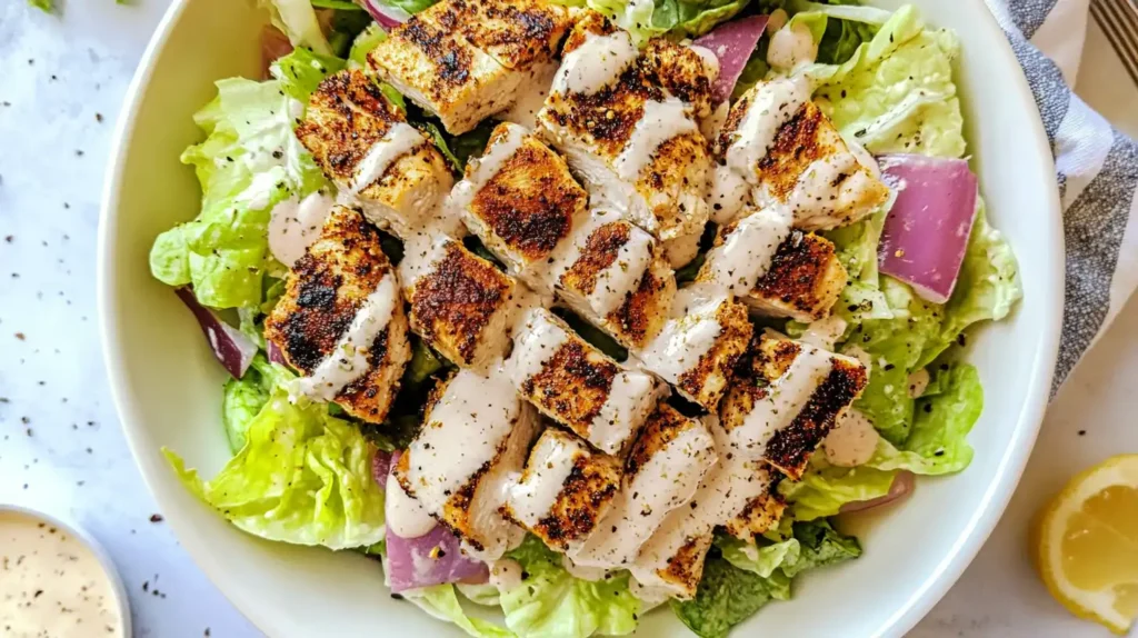 Blackened Chicken and Caesar Salad