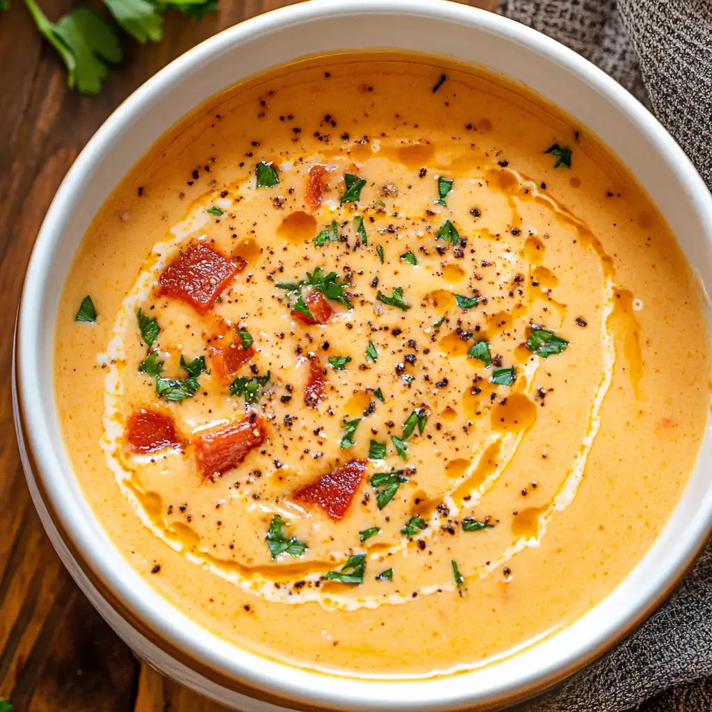 roasted red pepper gouda soup