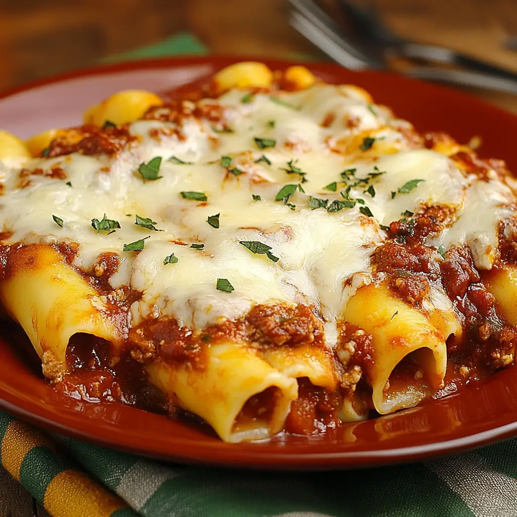 stuffed manicotti with string cheese 