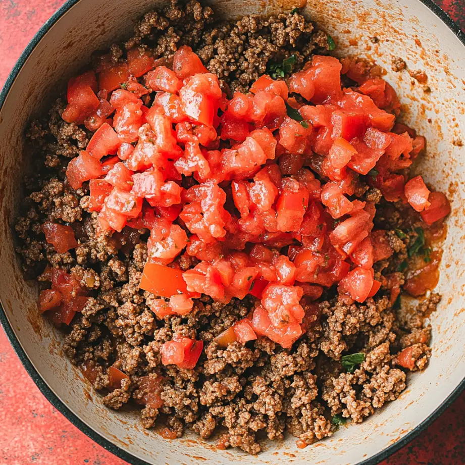 ground beef and tomatoes