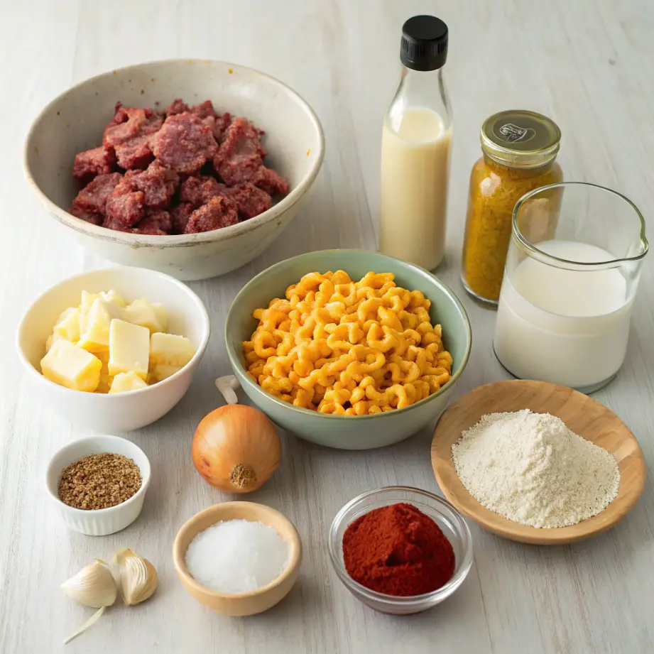 Macaroni cheeseburger soup ingredients